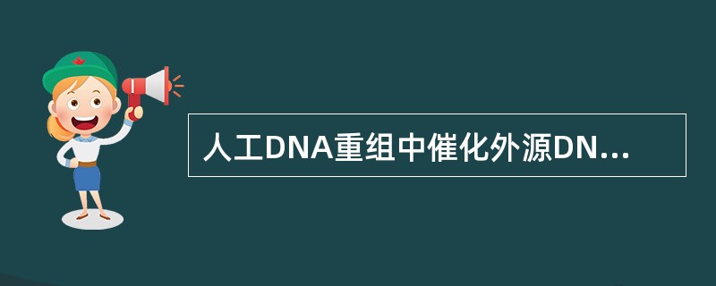 人工DNA重组中催化外源DNA与载体DNA连接的酶是( )A、限制性外切酶B、限