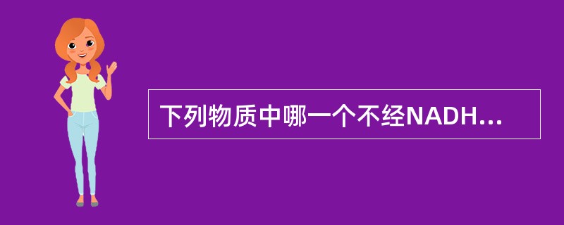 下列物质中哪一个不经NADH氧化呼吸链氧化( )A、琥珀酸B、苹果酸C、异柠檬酸