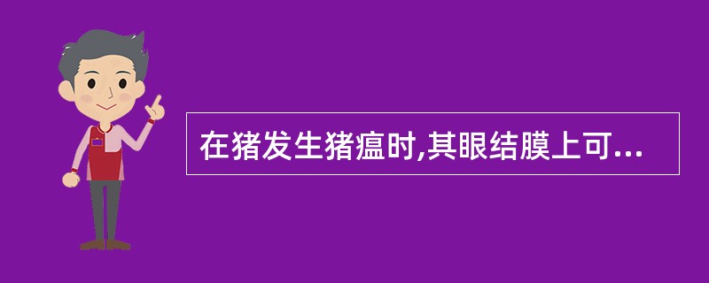 在猪发生猪瘟时,其眼结膜上可出现什么变化? ( )