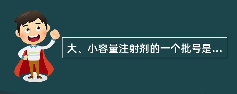 大、小容量注射剂的一个批号是( )。 大、小容量注射剂的一个批号是( )。