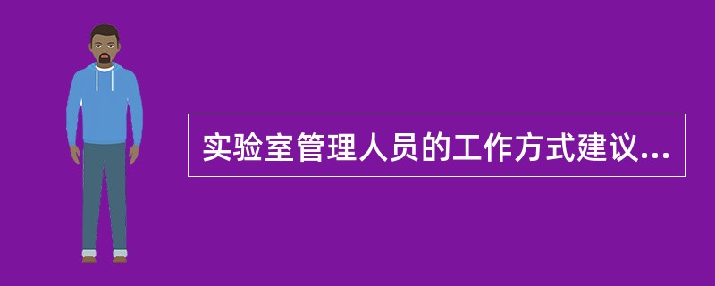 实验室管理人员的工作方式建议中,耒涉及A、积极参加临床实验室室间质量评价活动B、