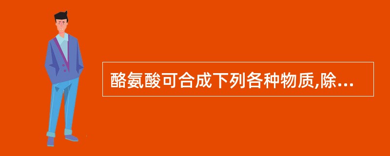 酪氨酸可合成下列各种物质,除外A、黑色素B、肾上腺素C、去甲肾上腺素D、甲状腺素