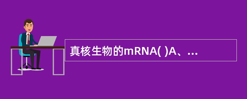 真核生物的mRNA( )A、帽子结构是→系列的腺苷酸B、在胞质内合成和发挥其功能