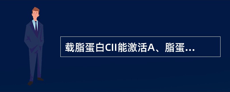 载脂蛋白CII能激活A、脂蛋白脂肪酶B、卵磷脂胆固醇酰基转移酶C、肝脂肪酶D、胰