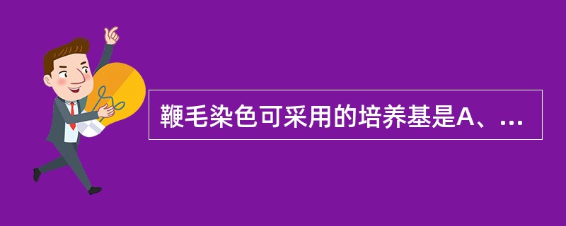 鞭毛染色可采用的培养基是A、中国蓝培养基B、麦康凯培养基C、SS琼脂平板D、血平