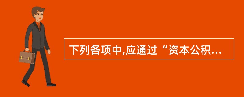 下列各项中,应通过“资本公积”科目进行核算的有: