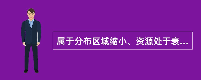 属于分布区域缩小、资源处于衰竭状态的重要野生药材( )