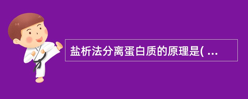 盐析法分离蛋白质的原理是( )。A、使蛋白质电荷发生改变B、使蛋白质发生变性沉淀