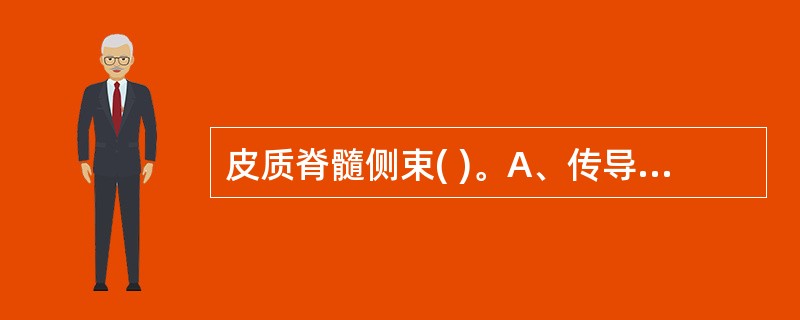 皮质脊髓侧束( )。A、传导痛、温觉冲动B、传导本体感觉冲动C、传导内脏运动冲动