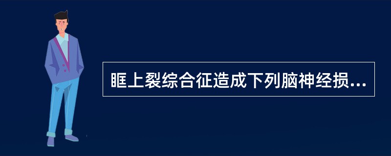 眶上裂综合征造成下列脑神经损害( )。A、Ⅲ、Ⅳ、ⅥB、Ⅱ、Ⅲ、Ⅳ、ⅥC、Ⅲ、Ⅳ