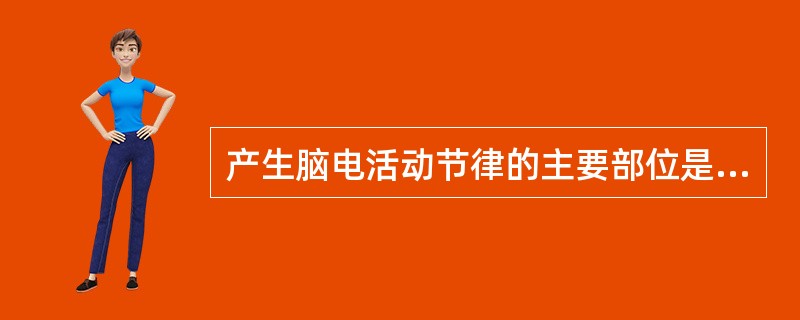 产生脑电活动节律的主要部位是( )。A、新皮层B、丘脑C、脑干D、苍白球E、红核