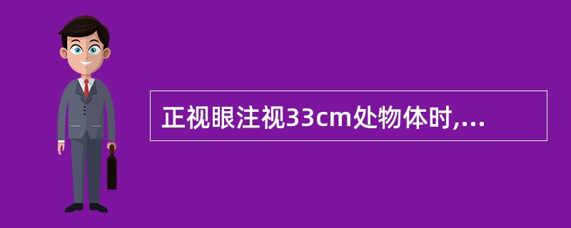 正视眼注视33cm处物体时,使用的调节力和集合力分别为( )。