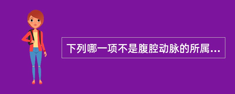 下列哪一项不是腹腔动脉的所属分支()。A、肝总动脉B、脾动脉C、胃左动脉D、肝固