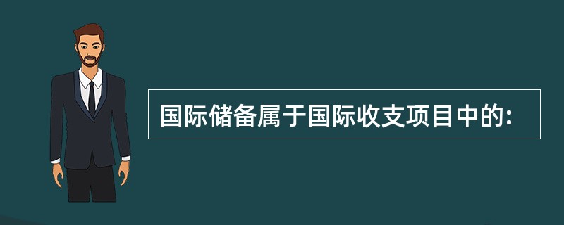 国际储备属于国际收支项目中的: