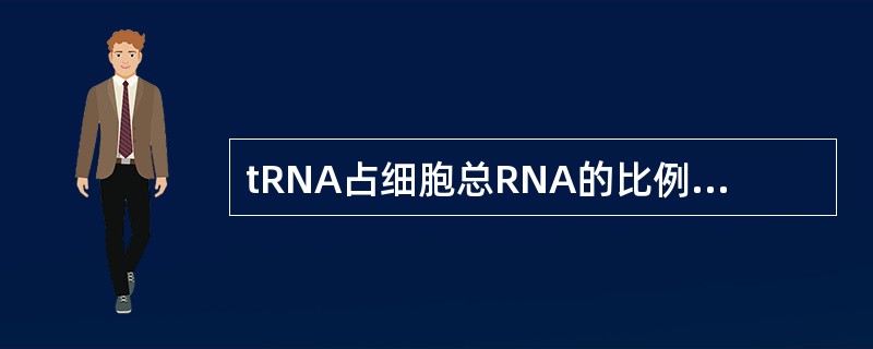 tRNA占细胞总RNA的比例约为A、5%B、10%C、15%D、20%E、25%