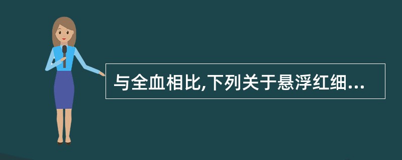 与全血相比,下列关于悬浮红细胞主要特点的说法不正确的有( )。A、携氧能力较全血