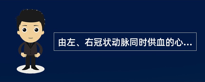 由左、右冠状动脉同时供血的心室壁是A、左心室前壁B、左心室侧壁C、左心室前间隔D