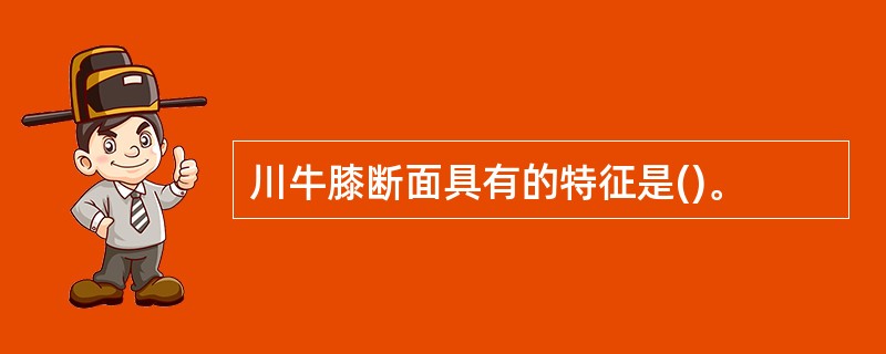 川牛膝断面具有的特征是()。