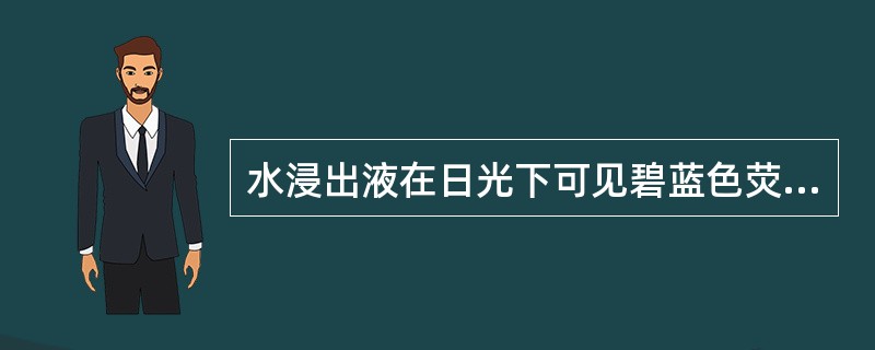 水浸出液在日光下可见碧蓝色荧光的药材是()。