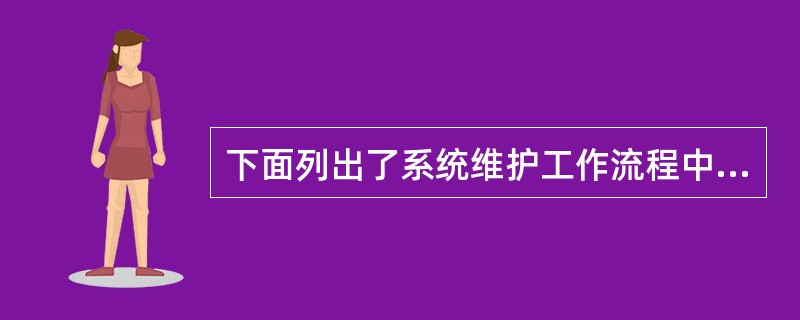 下面列出了系统维护工作流程中的几项关键步骤,正确工作顺序是(54)。①用户提交维