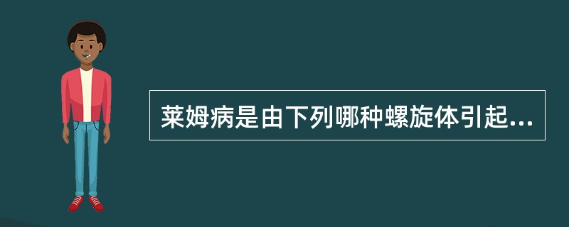 莱姆病是由下列哪种螺旋体引起A、钩端螺旋体B、密旋螺旋体C、回归热螺旋体D、伯氏