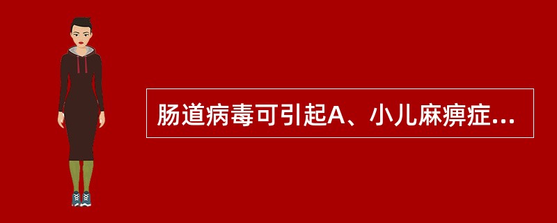 肠道病毒可引起A、小儿麻痹症B、散发脑炎C、戊型肝炎D、急性出血性结膜炎E、婴幼