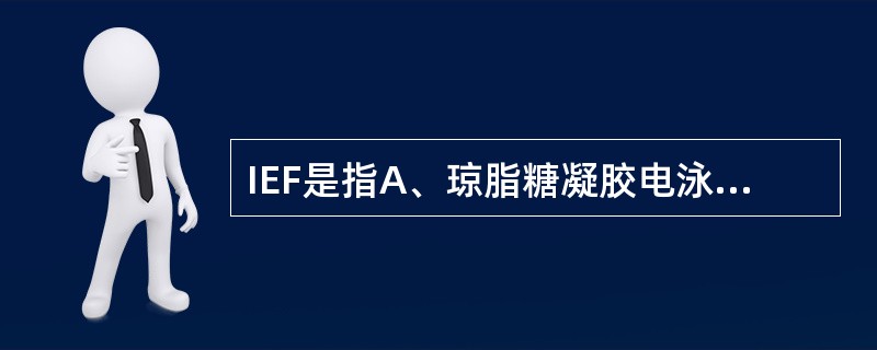 IEF是指A、琼脂糖凝胶电泳B、聚丙烯酰胺凝胶电泳C、脉冲电场凝胶电泳D、等电聚