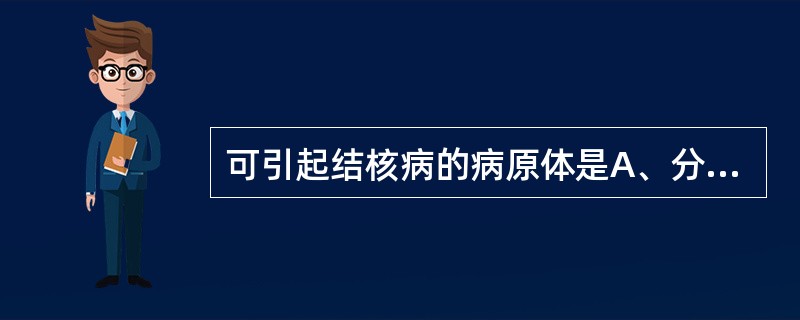 可引起结核病的病原体是A、分支杆菌B、葡萄球菌C、链球菌D、淋球菌E、铜绿假单胞