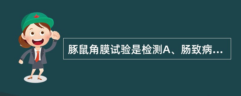 豚鼠角膜试验是检测A、肠致病性大肠埃希菌B、肠产毒性大肠埃希菌C、肠出血性大肠埃