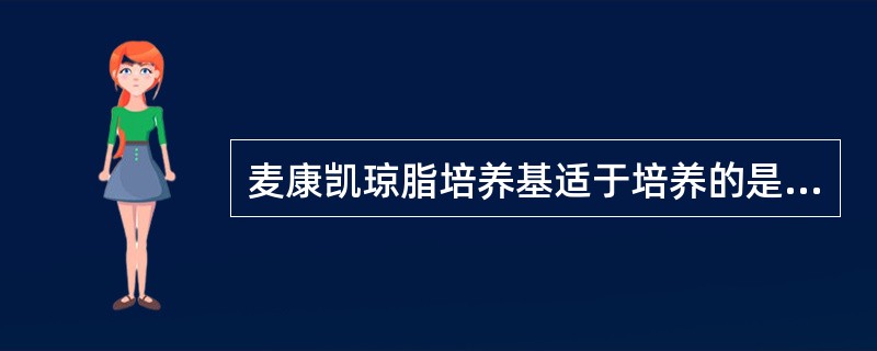 麦康凯琼脂培养基适于培养的是( )。A、鼠疫杆菌B、金黄色葡萄球菌C、白喉杆菌D