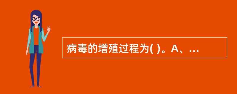 病毒的增殖过程为( )。A、吸附与侵入→脱壳→合成与装配→释放B、吸附与侵入→合