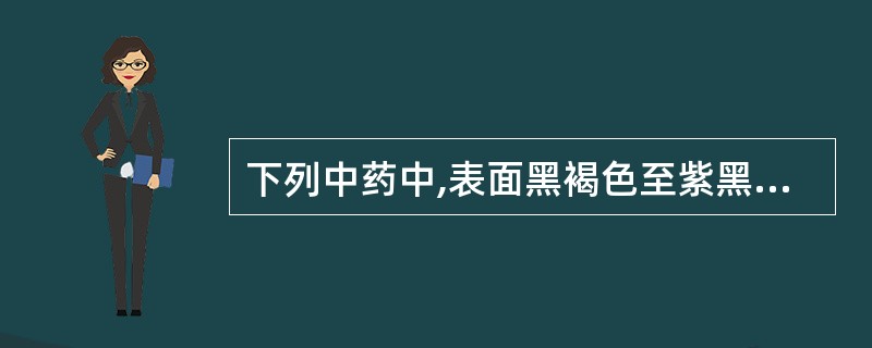 下列中药中,表面黑褐色至紫黑色,平滑,微具光泽的是()。