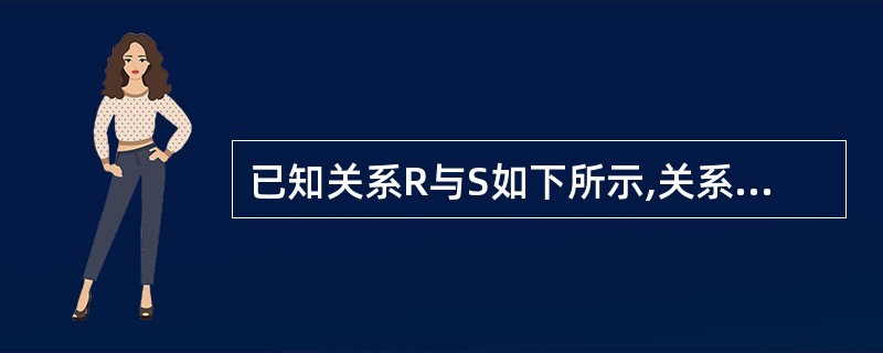 已知关系R与S如下所示,关系R的主码为A;关系S的主码为D,外码为A。则在关系S