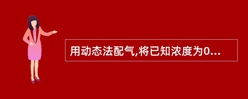 用动态法配气,将已知浓度为0.1%的浓气以0.1L£¯min的流量与稀释气混合,