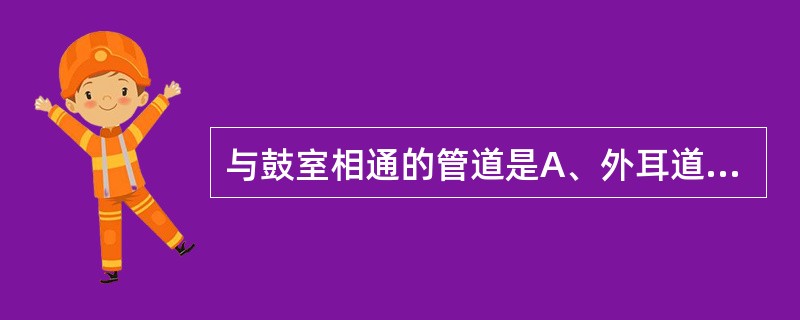 与鼓室相通的管道是A、外耳道B、内耳道C、咽鼓管D、半规管E、鼻泪管