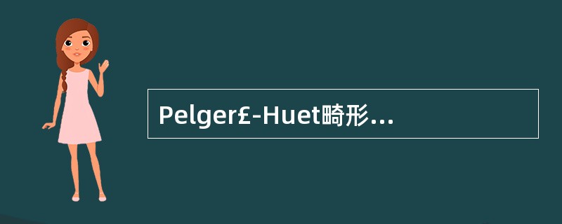 Pelger£­Huet畸形是常染色体显性遗传性异常,表现形态异常的细胞是