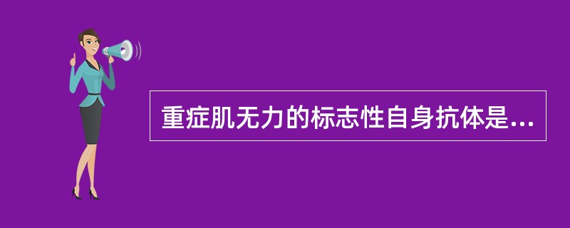 重症肌无力的标志性自身抗体是A、抗乙酰胆碱受体抗体B、抗磷脂抗体C、抗核抗体D、