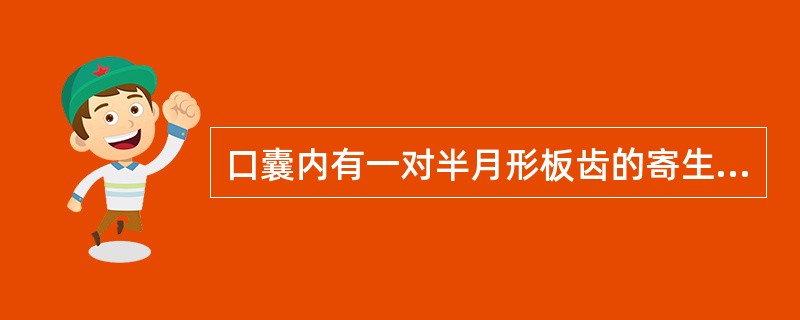 口囊内有一对半月形板齿的寄生虫是A、十二指肠钩口线虫B、美洲板口线虫C、似蚓蛔线