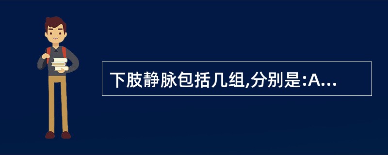 下肢静脉包括几组,分别是:A、两组:深静脉、大隐静脉B、三组:深静脉、浅静脉,深