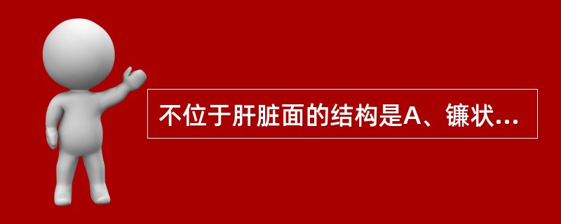 不位于肝脏面的结构是A、镰状韧带B、静脉韧带C、肝圆韧带D、肝门E、胆囊窝 -