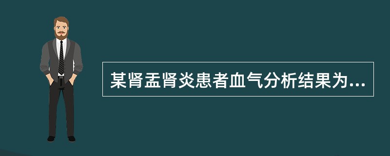 某肾盂肾炎患者血气分析结果为PH7.32,PaCO2 30mmHg,HCO3£­