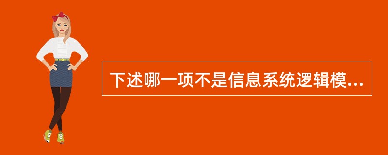 下述哪一项不是信息系统逻辑模型的组成部分?