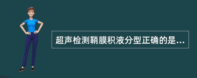 超声检测鞘膜积液分型正确的是:①睾丸鞘膜积液;②精索鞘膜积液;③交通型鞘膜积液;