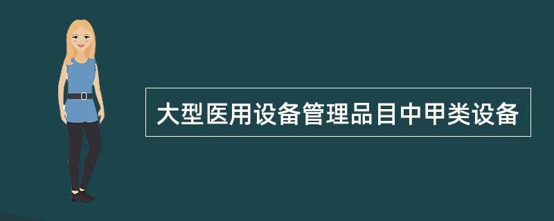 大型医用设备管理品目中甲类设备