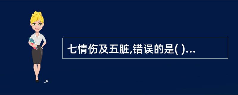 七情伤及五脏,错误的是( )A、怒伤肝B、忧伤心C、思伤脾D、悲伤肺E、恐伤肾