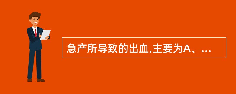 急产所导致的出血,主要为A、胎盘残留B、子宫破裂C、凝血功能障碍D、软产道裂伤E