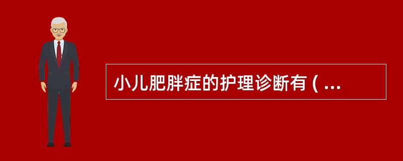 小儿肥胖症的护理诊断有 ( )A、自我形象紊乱B、有感染的危险C、营养失调: 高