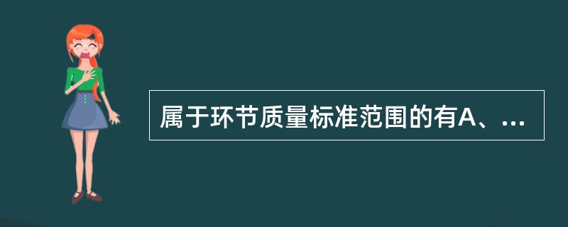 属于环节质量标准范围的有A、护理人员工作态度B、基础护理合格率C、护理工作制度健