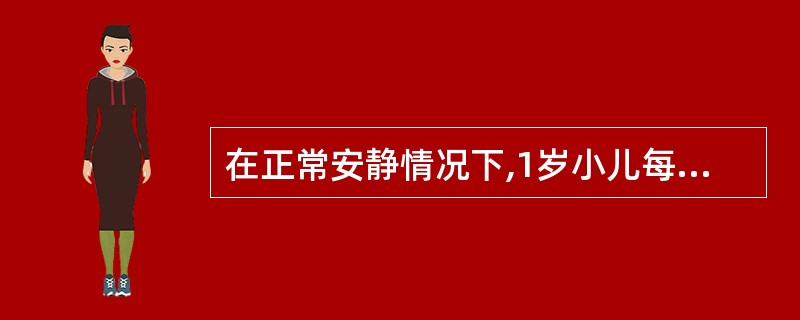 在正常安静情况下,1岁小儿每分钟的呼吸次数为( )A、45~55次B、40~45