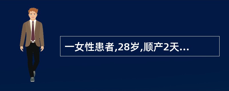 一女性患者,28岁,顺产2天后感下腹部剧烈疼痛,伴恶心,呕吐。检查:体温39度,